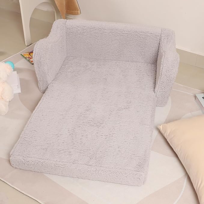 MOMCAYWEX Kids Sofa, 2-in-1 Flip-Out Foam Couch, Soft Play Lounge Chair - Image 2