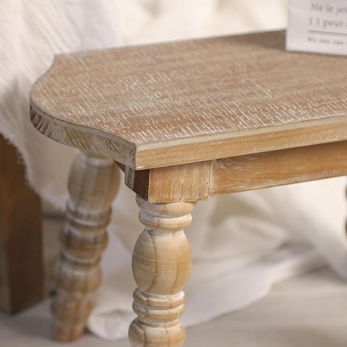dwellington Wooden Bathroom Wood Foot Stool - Image 8