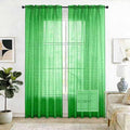 SpaceDresser Check Sheer Curtains 45 Inches 2 Panels Set, Rod Pocket Plaid by SpaceDresser
