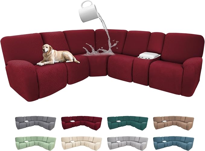 100% Waterproof Sectional Recliner Couch Covers by ROFASVCO