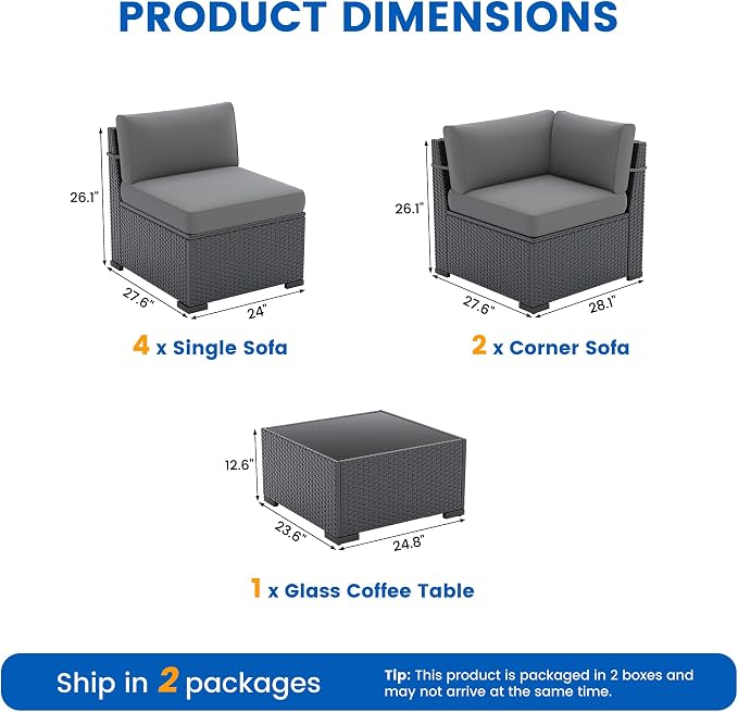 Patio Furniture Sets, 7-Piece Outdoor Patio Furniture - Image 8