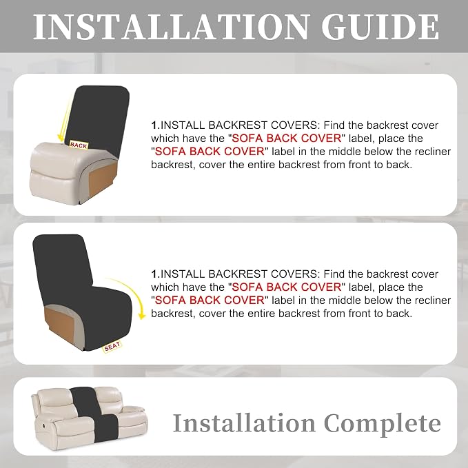 100% Waterproof Sectional Recliner Couch Covers - Image 7