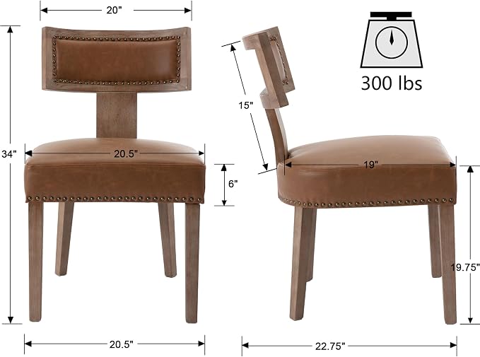 VESCASA Faux PU Leather Upholstered Dining Chairs - Image 6
