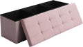 45.3 Inches Storage Ottoman Bench Foldable Seat Footrest Shoe Bench End of Bed by CUYOCA-MakeYouFeelComfort