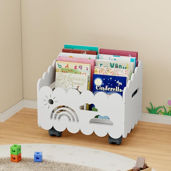 Wood Kids Bookshelf, Montessori Bookshelf, by Unknown
