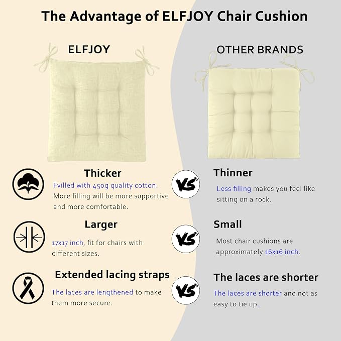 ELFJOY Rocking Chair Cushion Large Rocking Chair Pads - Image 3