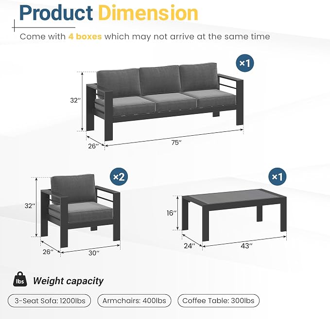 Solaste Aluminum Patio Furniture Set - Image 7