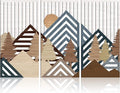 IARTTOP Abstract Mountain Wood Wall Art Large geometric Forest Pine Trees by IARTTOP