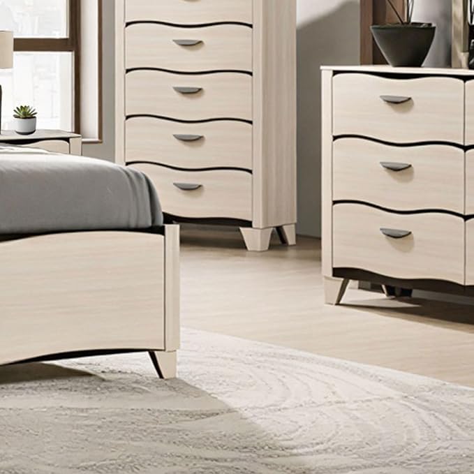 Kings Brand Furniture Brielle 6-Piece Bedroom Set – Modern Wood Bed Frame - Image 2