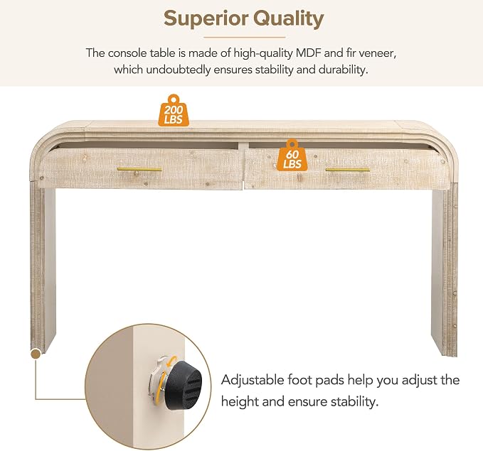 59" Unique Retro Silhouette Console Table - Image 6