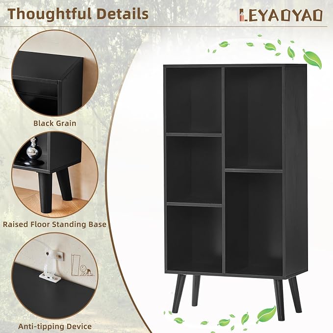 LEYAOYAO 5 Cube Bookshelf 3-Tier Bookcase - Image 6