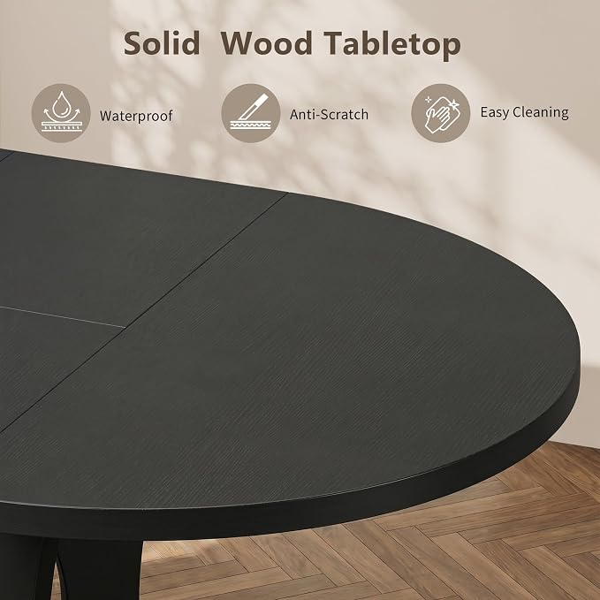 Einhomn 43-59" Extendable Round Dining Table, Kitchen Table - Image 5