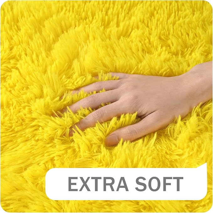 Amearea Shag Fluffy Small Rug, 2x4 Feet Throw Rugs - Image 3