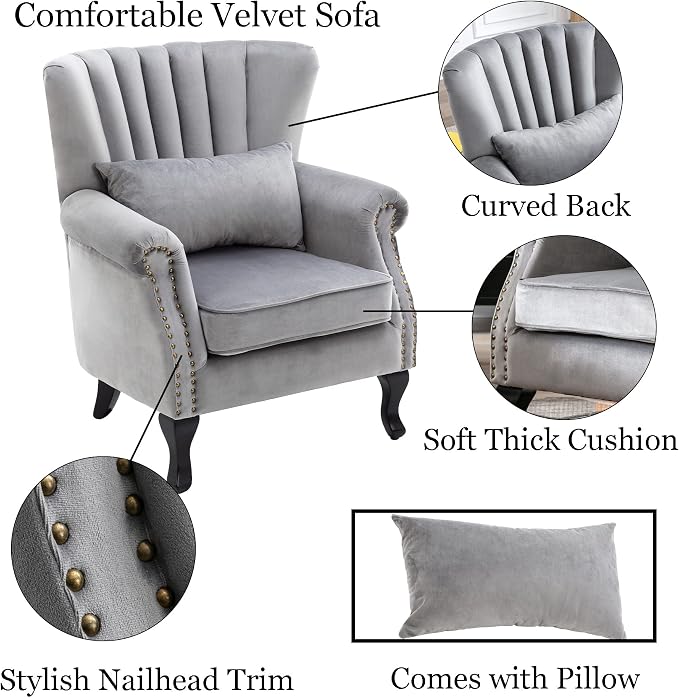 Velvet Accent Chairs Set of 2 - Image 6