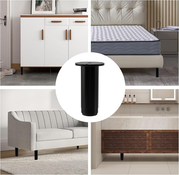 4 PCS Metal Adjustable Furniture Sofa Legs, Heavy Duty Bed Frame Center Support - Image 5