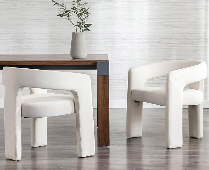 VESCASA Velvet Barrel Dining Chair - Image 3