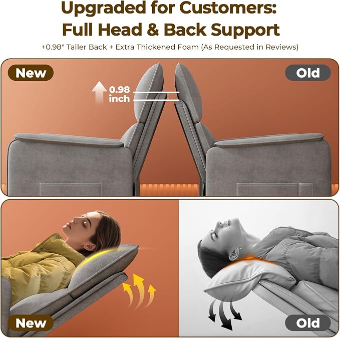 Recliner Chair，Electric Adjustable Chenille Recliner - Image 8