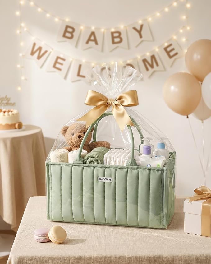 Blissful Diary Baby Diaper Caddy Organizer, Stylish Storage Basket - Image 8