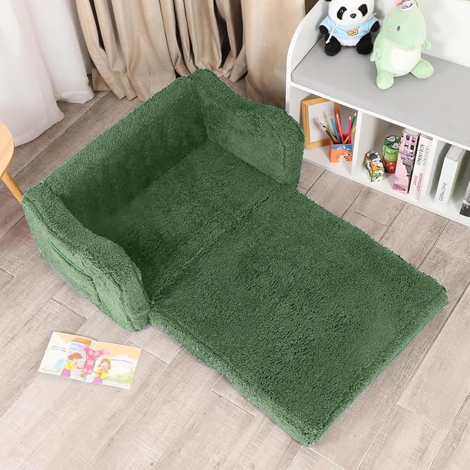 MOMCAYWEX Kids Sofa, 2-in-1 Flip-Out Foam Couch, Soft Play Lounge Chair - Image 6