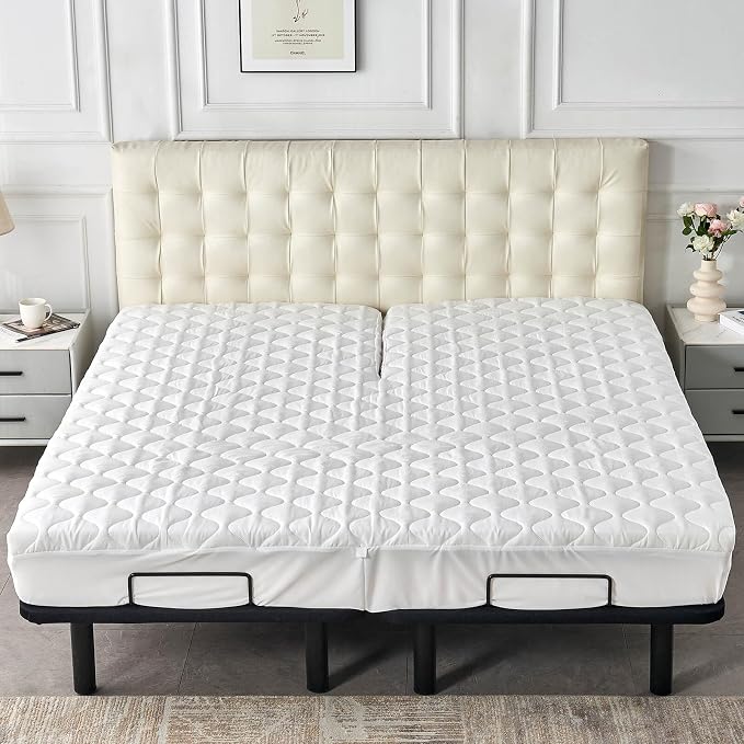 Quilted Waterproof Split Top California King Mattress Protector Pad - Image 7