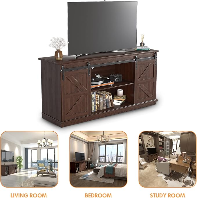 JUMMICO TV Stand for 65 Inch TV, Entertainment Center - Image 4