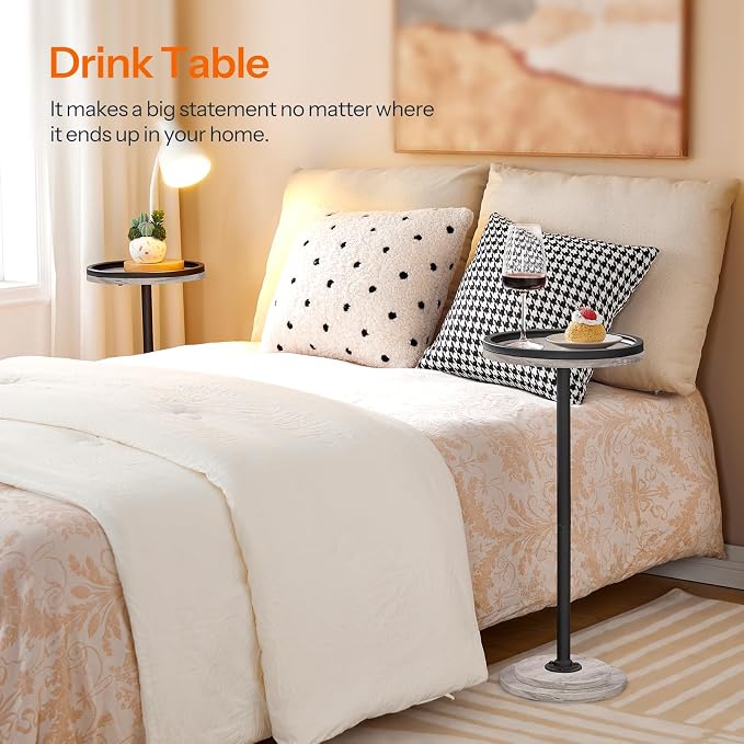 HOOBRO Small Round Side Table, Drink Table, Coffee Martini Table - Image 4