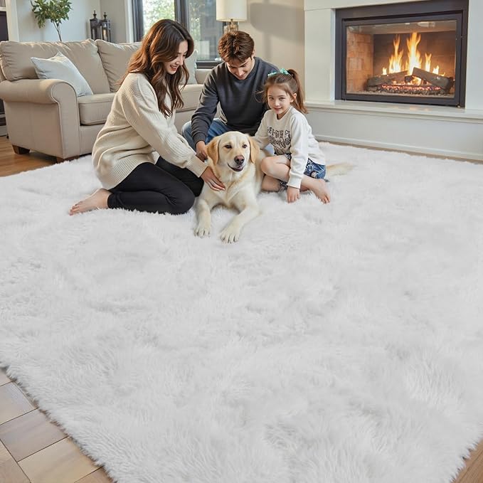 Rugs for Living Room 6x9, Alfombras para Salas Fluffy Shag Large Fuzzy Plush - Image 3