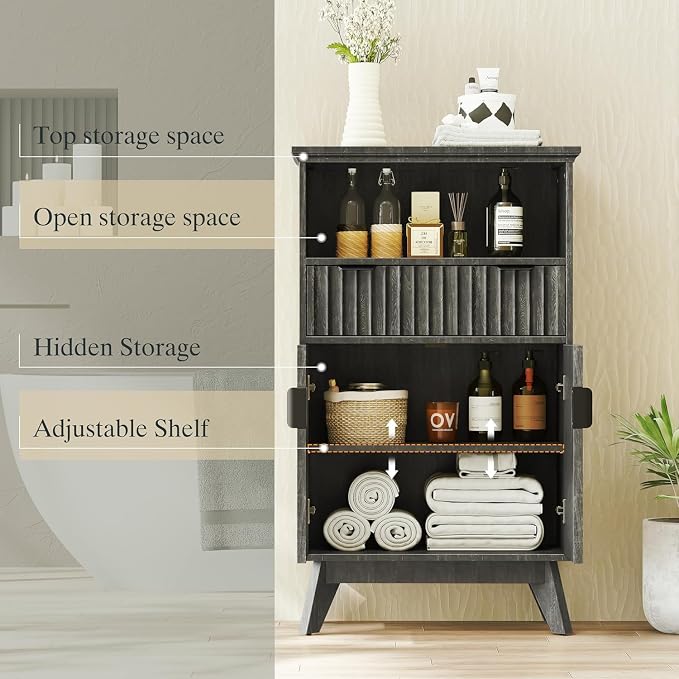 Fatmok Buffet Cabinet with Storage Set od 3, Wood Buffet Sideboard Console Table - Image 6