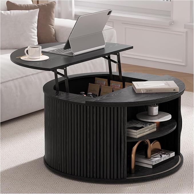 JOINICE 31.5" Round Lift Top Coffee Table by Joinice