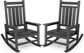SERWALL Outdoor Rocking Chair Set of 2, HDPE Rocking Chair by SERWALL