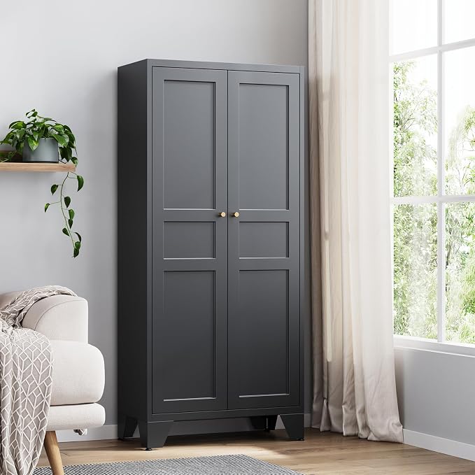 Yizosh Metal Pantry Cabinet, Tall Kitchen Pantry Storage Cabinet by Yizosh