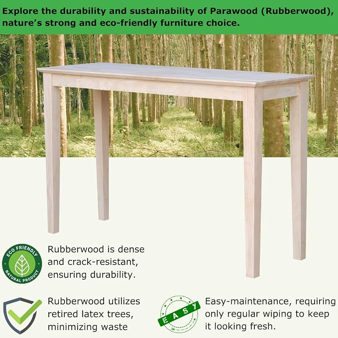 International Concepts Shaker Console Table, 48-Inch Long, Solid Parawood - Image 4