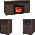 3-Piece Fluted Living Room Set Includes 2 Fluted Night Stand by PATIOCHIC