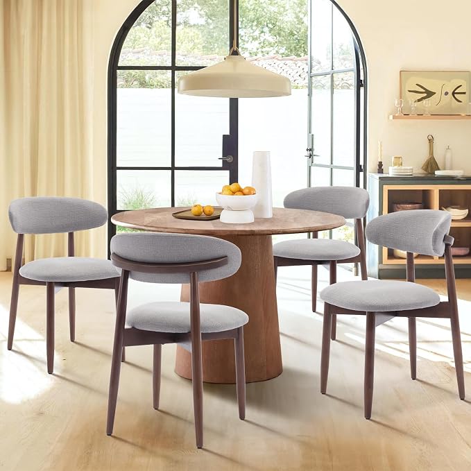 COLAMY Wooden Dining Chairs Set of 2, Modern Fabric Upholstered Dining Room - Image 6