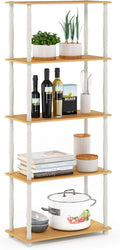 Furinno TURN-S-TUBE Storage Shelves, 5-Tier Book Shelf, Corner Shelf, Toolless by Furinno-FitsYourSpaceFitsYourBudget