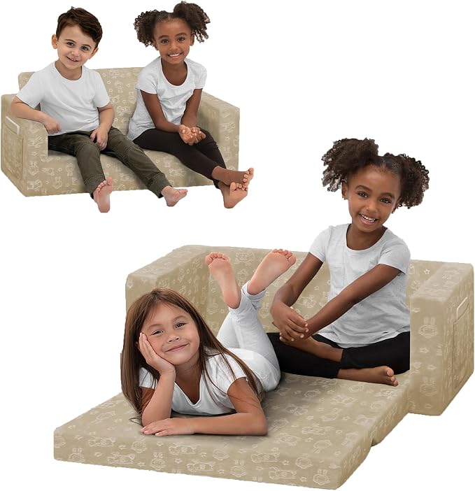 Delta Children - Serta Perfect Sleeper Kids 2-Seater Sofa, Convertible 2-in-1 by DeltaChildren