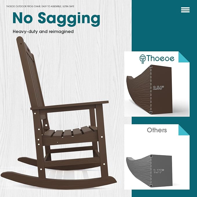 THOEOE Oversized Rocking Chair, Outdoor Rocking Chair - Image 6