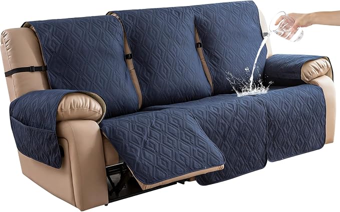 Genina Waterproof Couch Cover for Reclining Couch 3 Seater Non-Slip, Washable by Genina