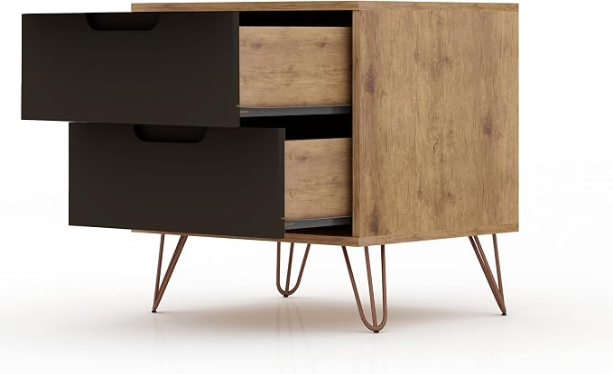 Elegant Gray Nightstand with Shelf and Drawer Made from Sustainable Materials - Image 7