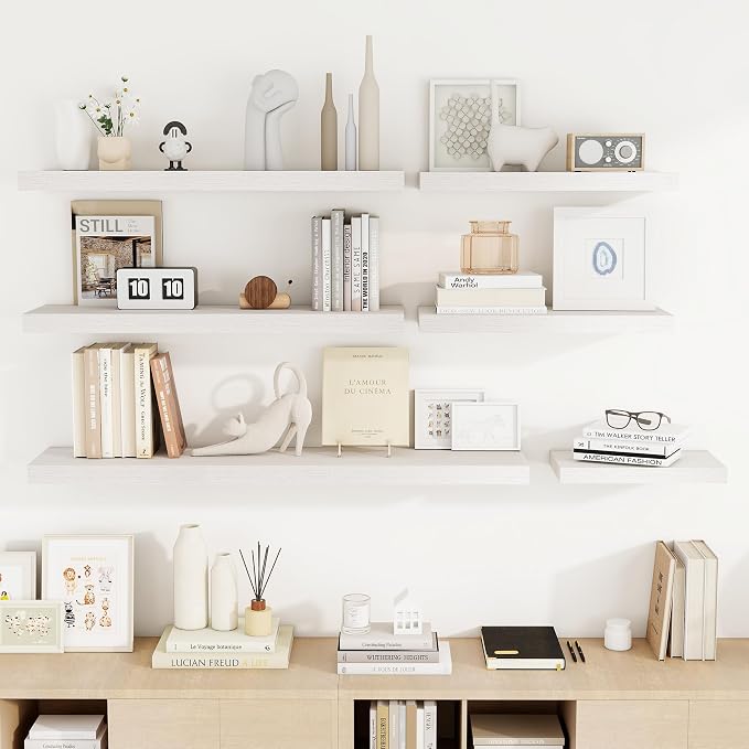 Acovy 48 Inch Floating Shelves, Wooden Shelves - Image 8