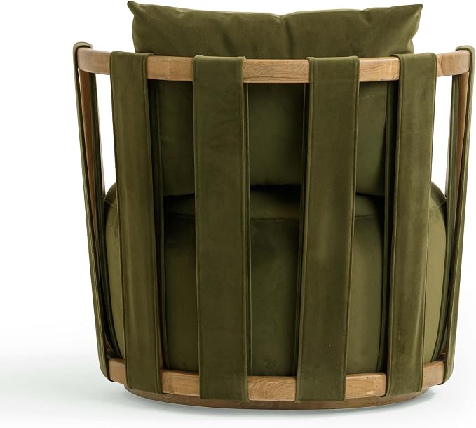First of a Kind Swivel Chair in Green Plywood - Image 4