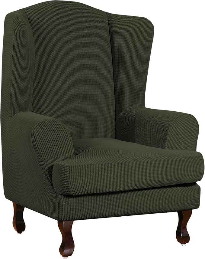 Turquoize Wingback Chair Covers 2 Piece Wing Chair Slipcover Stretch Slipcovers by Turquoize