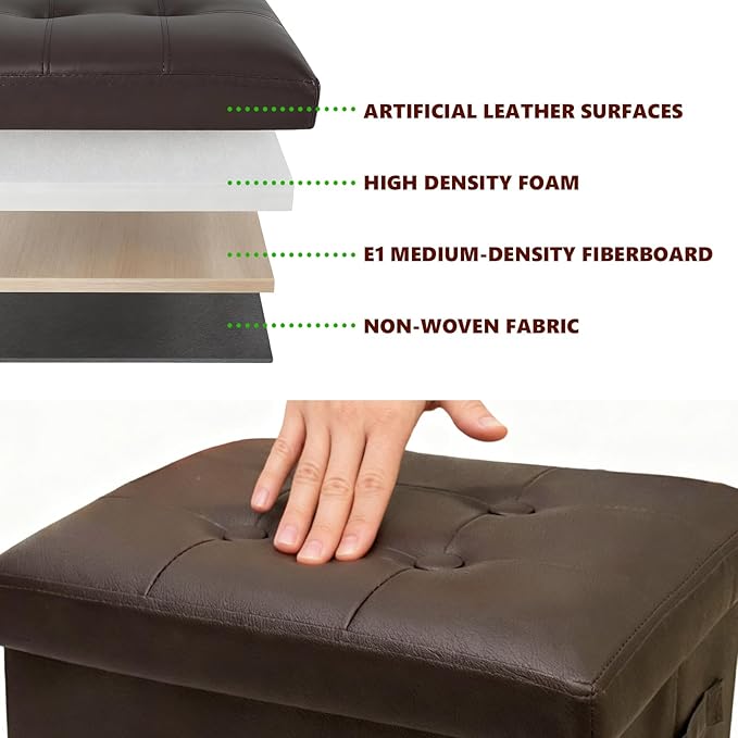 ALASDO Storage Ottoman Footrest Stool Small Ottoman - Image 7