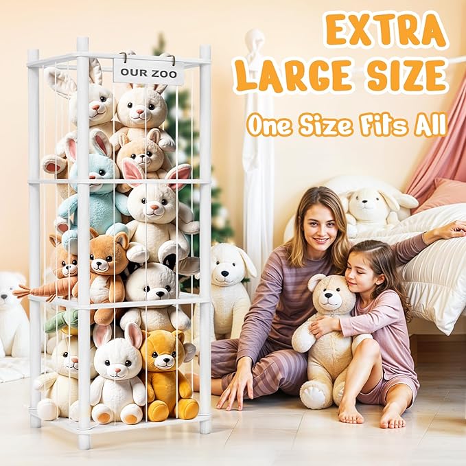 Woodure Stuffed Animal Storage & Organizer, Wooden Cute Zoo Toy Holder - Image 5