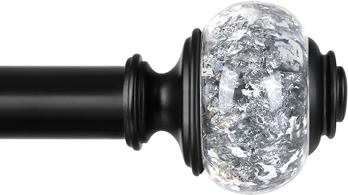 Black Curtain Rod, USFOOK 7/8 inch Curtain Rods by USFOOK