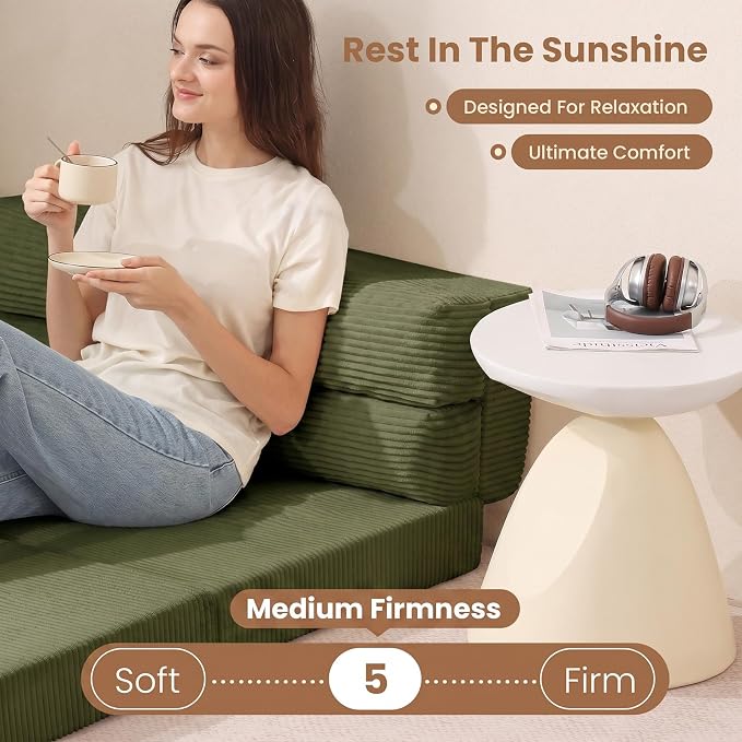 JUIKURY Folding Sofa Bed, Convertible Sleeper Chair - Image 4