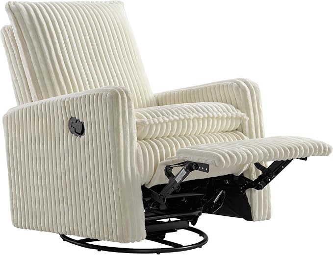 Oxford Baby Uptown Upholstered Glider Recliner Rocking Chair 360° Swivel - Image 7