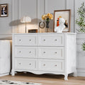 VINGLI White Dresser 6 Drawer, Wood Dresser Chest of Drawers, Clothes Dressers by VINGLI