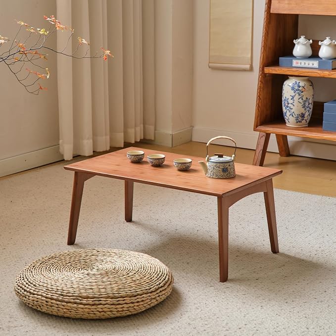 JIKUGO Bamboo Folding Coffee Table, No Assembly Required, Japanese Floor Table by JIKUGO