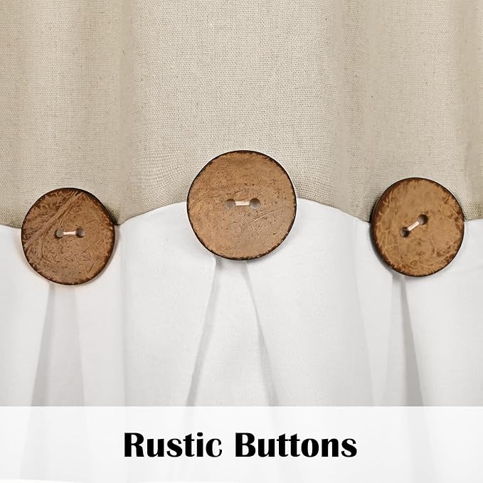 FRAMICS Farmhouse Valance Curtains, Boho Cotton Linen Kitchen Valance, Rustic - Image 5
